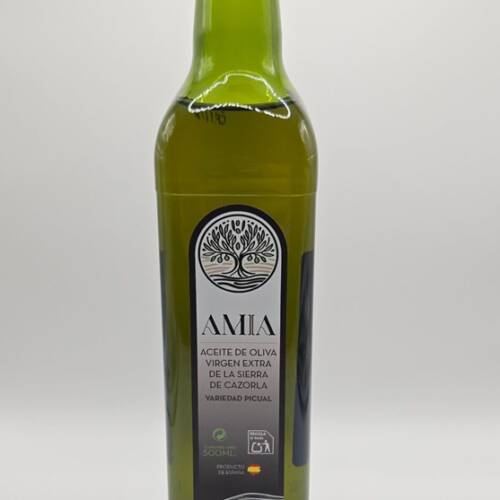 botella 500 ml de aceite de oliva virgen extra de jaen de aceites amia