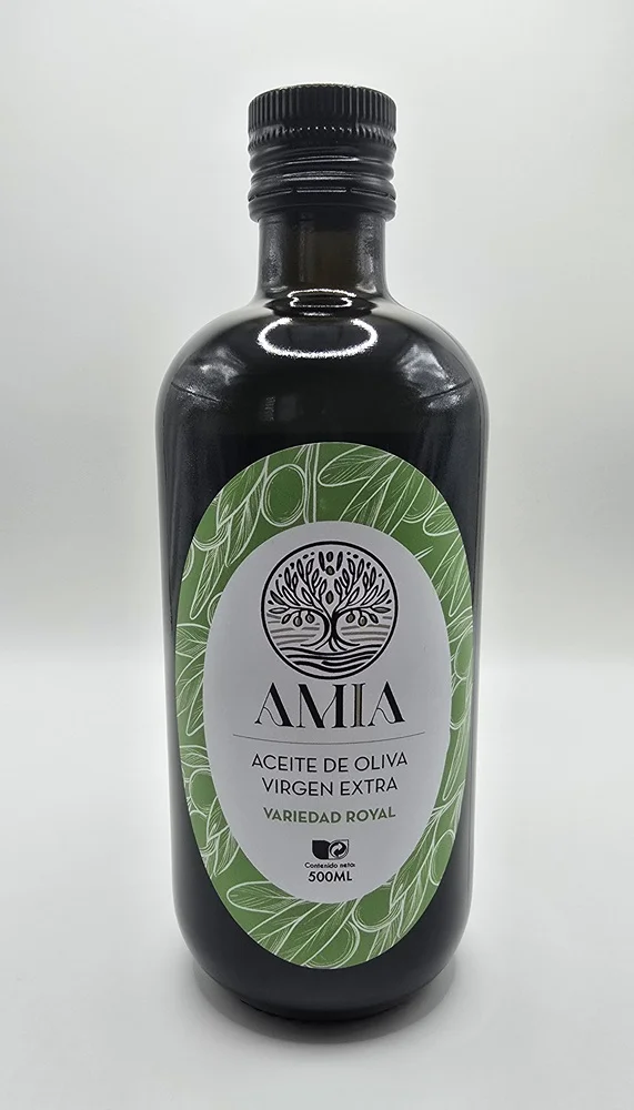 botella 500 ml de aceite de oliva virgen extra royal de jaen de primera prensada Amia