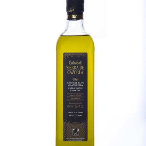 botella cristal 750 ml de aceite de oliva virgen extra picual de la Sierra de Cazorla guiradoli
