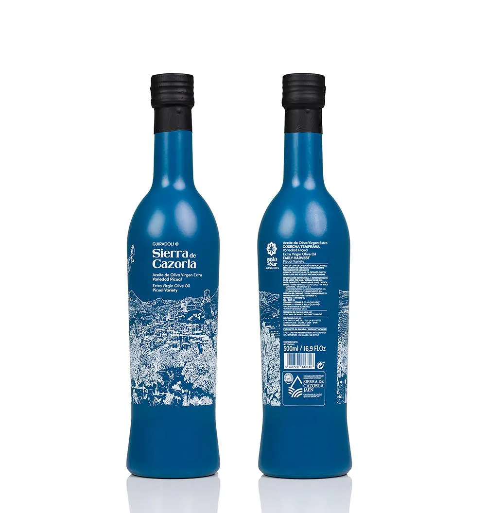 botella 500 ml de aceite de oliva virgen extra variedad picual de jaen Guiradoli
