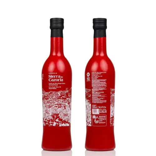 botella 500 ml de aceite de oliva virgen extra variedad royal de jaen Guiradoli